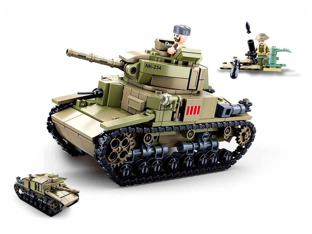 Sluban Army WWII M38-B0711 Střední italský tank 2v1