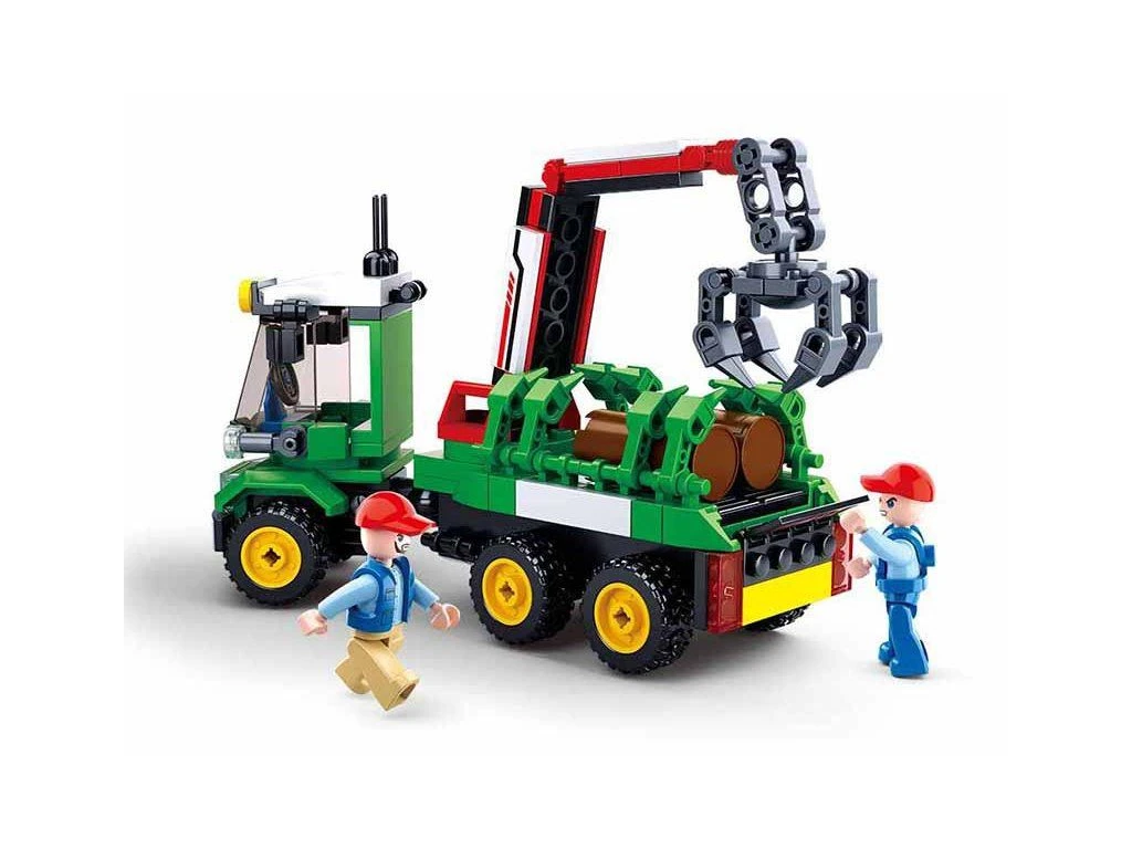 Sluban Town M38-B0778 Traktor s přívěsem na klády