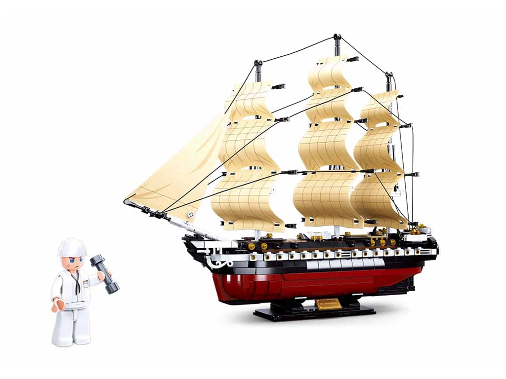 Sluban ModelBricks M38-B0836 Válečná plachetnice – fregata v měřítku 1:170