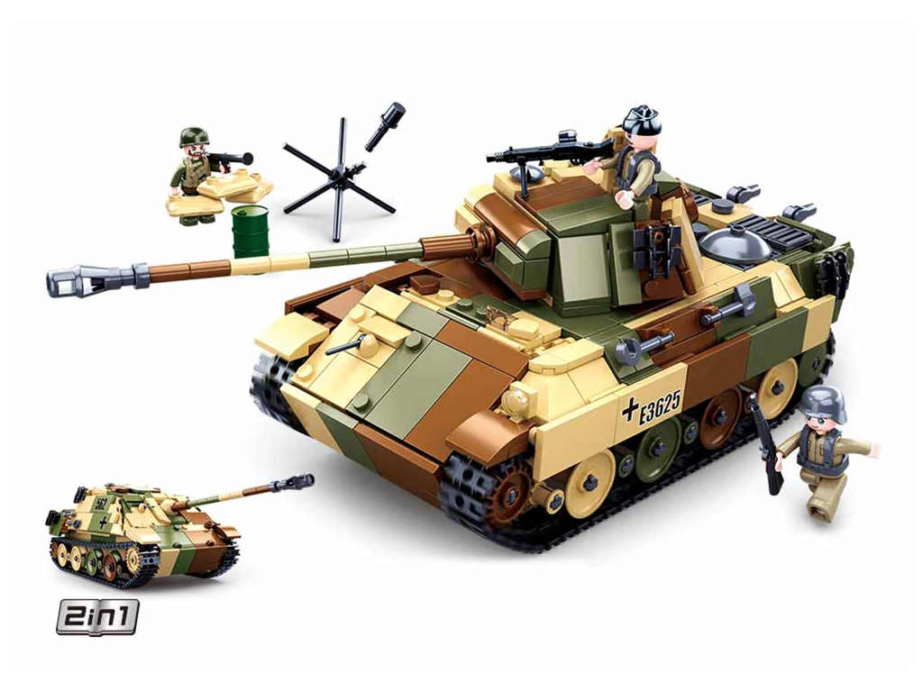 Sluban Army WWII M38-B0859 Maskovaný tank střední 2v1
