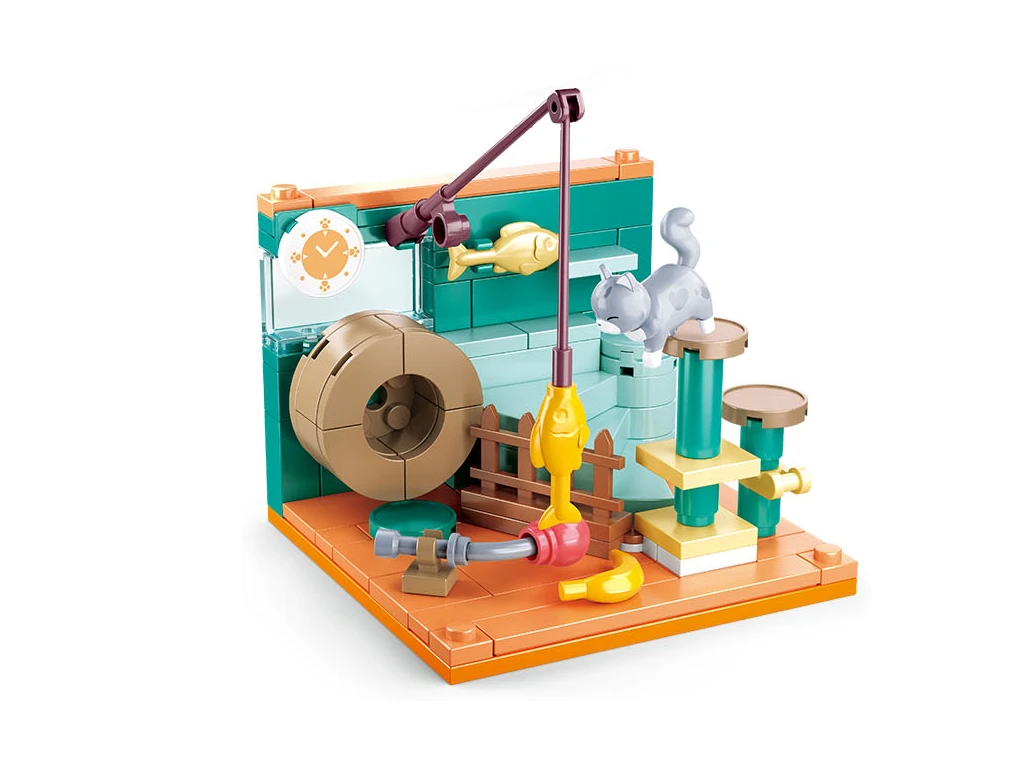 Sluban Mini Handcraft M38-B0919C Rybářský koutek s kočkou