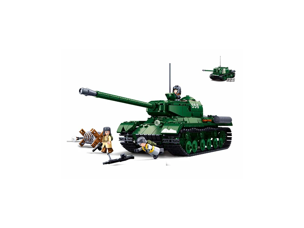 Sluban Army WWII M38-B0979 IS-2 Sovětský těžký tank 2v1