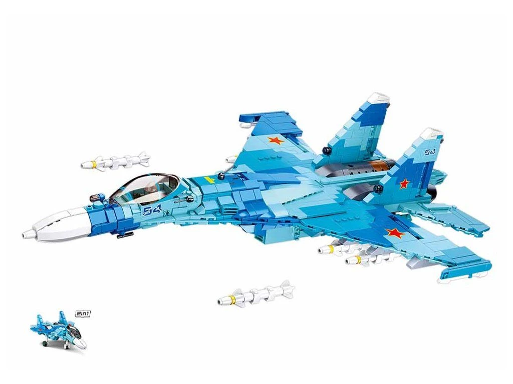 Sluban ModelBricks M38-B0985 Víceúčelový stíhací letoun F/A-18 Blue Angels v měřítku 1:44