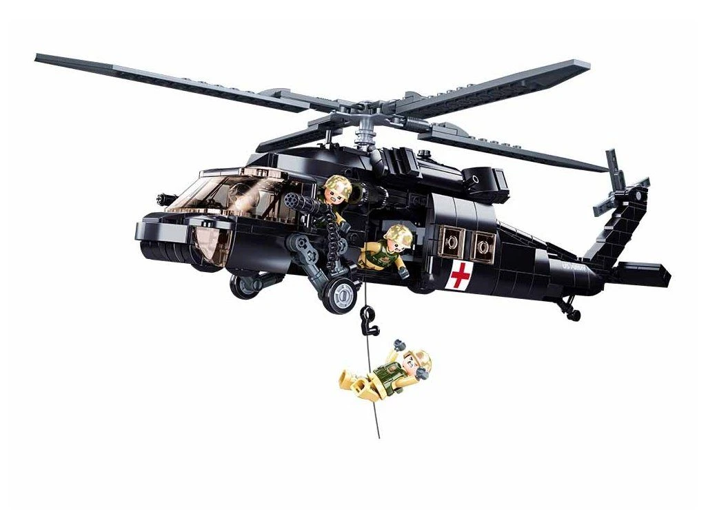Sluban ModelBricks M38-B1012 Zdravotnický vrtulník UH-60 Black Hawk v měřítku 1:35