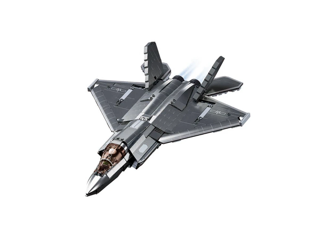 Sluban ModelBricks M38-B1186 Stíhací letoun J-35S s metalickým povrchem v měřítku 1:44