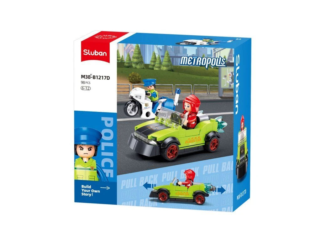 Sluban Metropolis M38-B1217D Bandita v automobilu a policista na motorce
