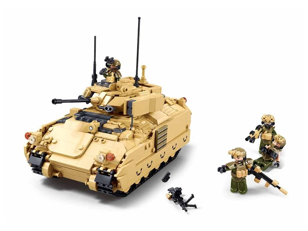 Sluban ModelBricks M38-B1363 Bojové vozidlo pěchoty M3A3S Bradley v měřítku 1:44
