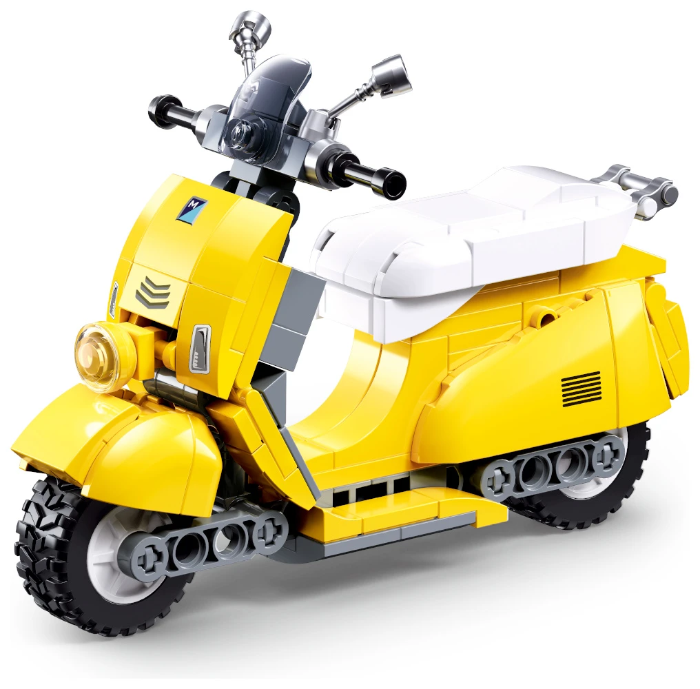 Sluban ModelBricks M38-B1539 Žlutý retro skútr v měřítku 1:12