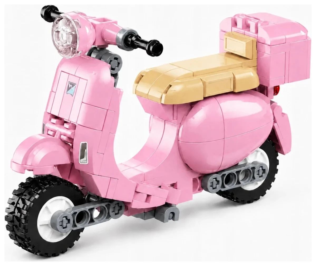 Sluban ModelBricks M38-B1567 Růžový retro skútr s kufrem v měřítku 1:12