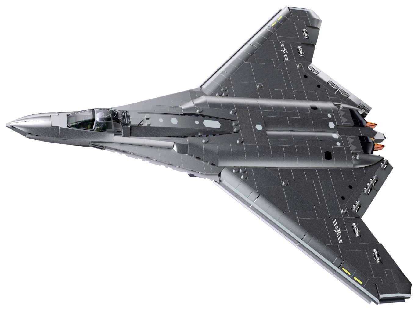 Sluban ModelBricks M38-B1587 Stíhací letoun J-50S s metalickou povrchovou úpravou v měřítku 1:44