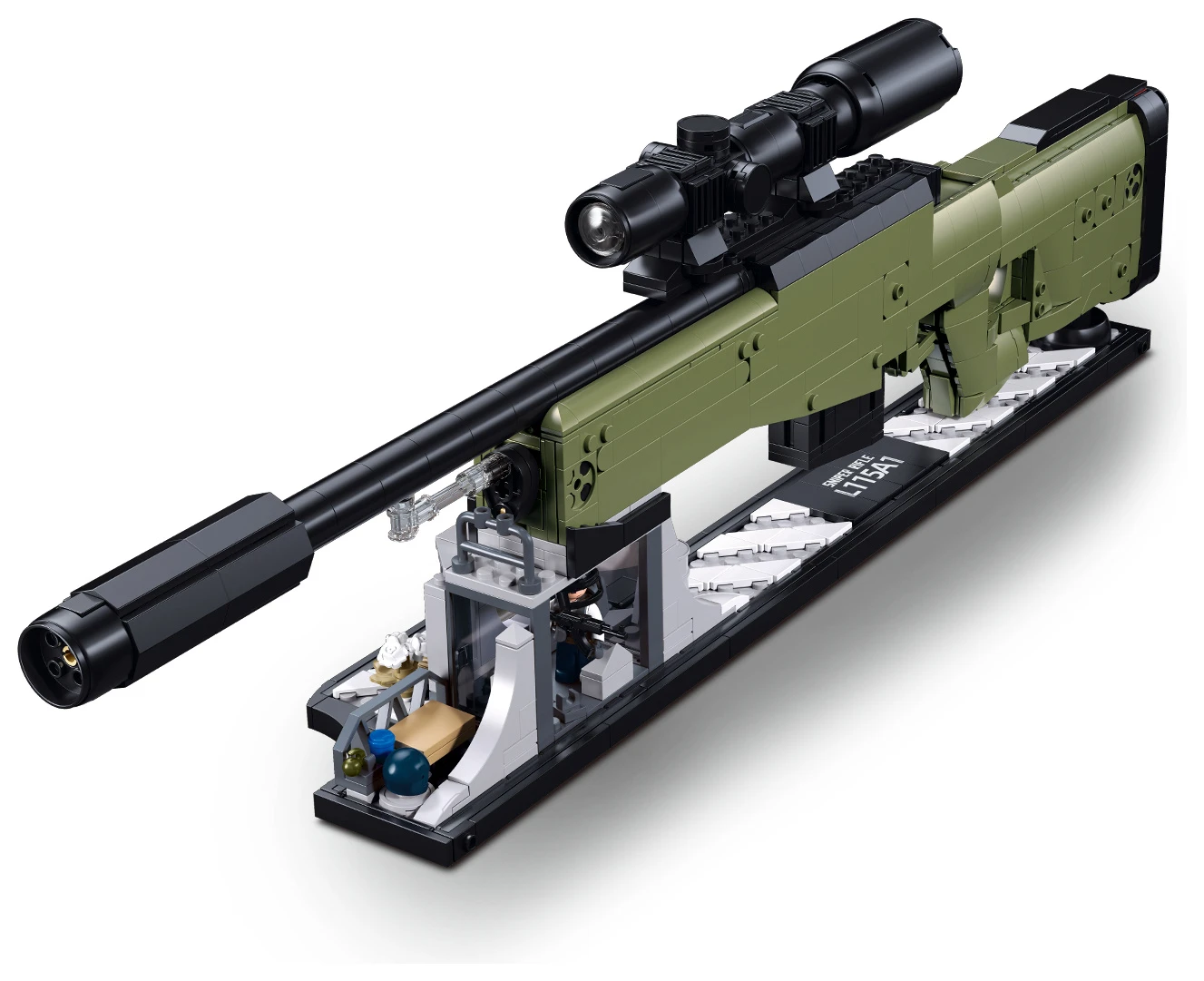 Sluban ModelBricks M38-B1590 Odstřelovací puška L115A1 v měřítku 1:2
