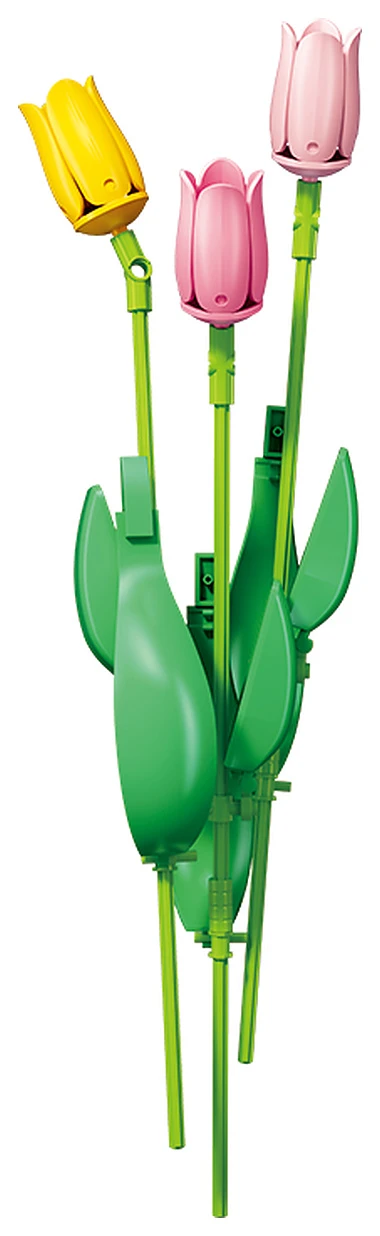 Sluban Pleyerid M38-P8079E Tři tulipány – žlutý a dva růžové