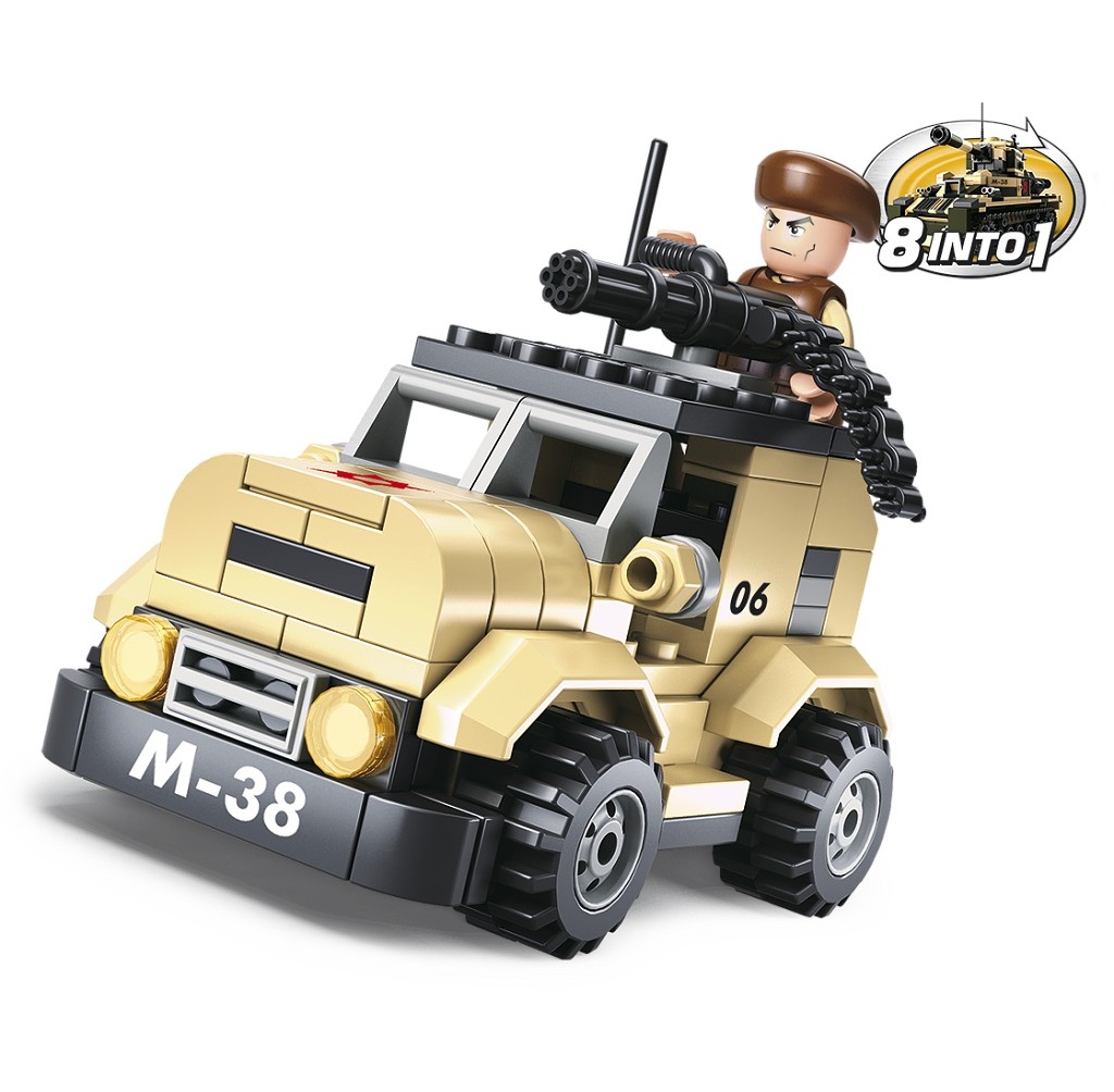 Sluban Army 8v1 M38-B0587A Hliadkový automobil