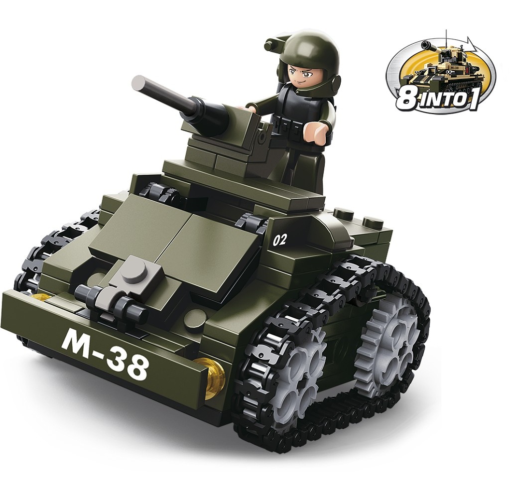 Sluban Army 8v1 M38-B0587C Obrnený automobil