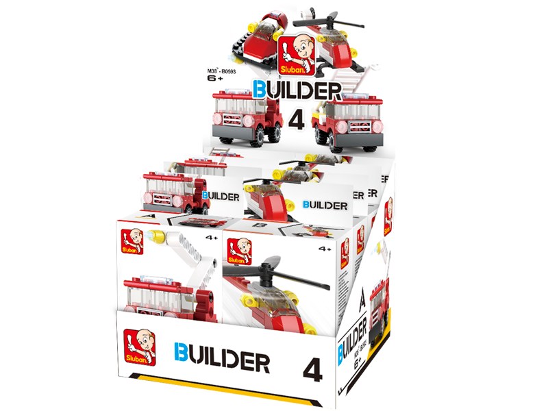 Sluban Builder M38-B0593 Hasiči 4 druhy / 8ks
