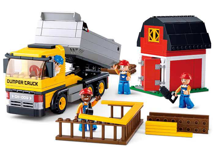 Sluban Town M38-B0552 Sklápací automobil so stodolou