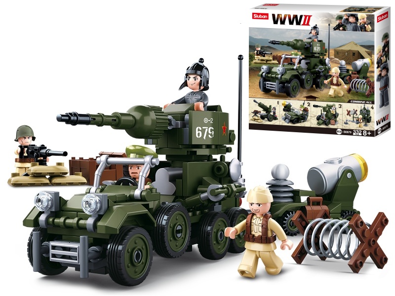 Sluban Army WWII M38-B0679 Sovietsky delostrelecký ťahač 4into1